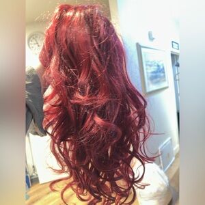 Luxurious Wine Red Curly Hair Wig